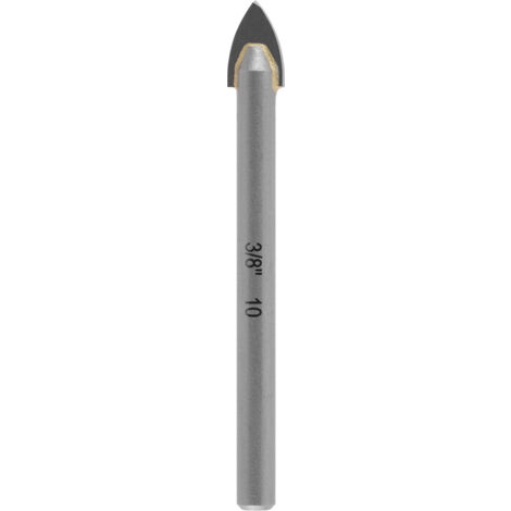 kwb Hartmetall-Glasbohrer, Ø 10 mm (Hartmetallplatte, Zentrierspitze, niedrige Drehzahl, Schneidöl, Rundschaft)