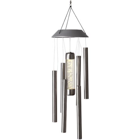 LED-Solar-Windspiel, Edelstahl, 1 warm white LED, 35 cm