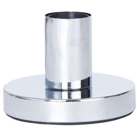 Lampenbasis ,Glans' mit E27 Fassung, Metall, Hochglanz Silber, H 8,5cm (1/4)