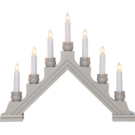 Lichterbogen -Karin', 7-flammig, Holz, grau-braun (1/4)