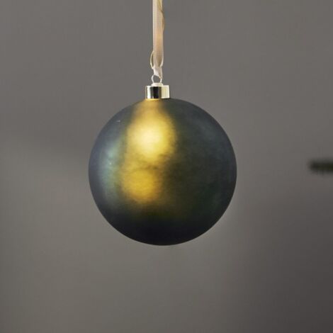 Batteriebetriebene Weihnachtsleuchte ,Bliss' mit Baumkugel, 18 Tautropfen-LEDs, Timer, grün, Ø 15cm (1/5)