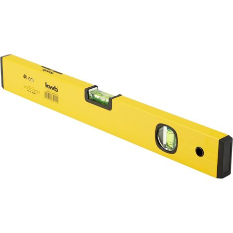 kwb Wasserwaage Aluminium 40 cm, 0,5 mm/m Genauigkeit, hoch präzise geschliffen, je 1 Horizontal-und Vertikallibelle