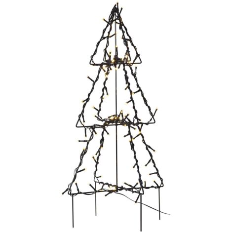LED Außendeko ,Foldy', kleiner 3D Weihnachtsbaum mit 140 LEDs, warmweiß, B 30cm, H 50cm (1/4)