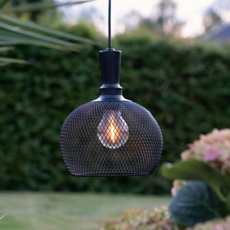 Star Trading Solar Hängeleuchte Sunlight, LED, Schwarz, Outdoor, Metall, Warmweiß, Dämmerungssensor, 25 cm