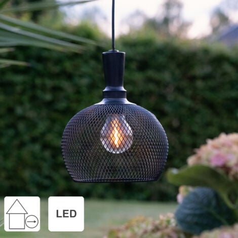 Star Trading Solar Hängeleuchte Sunlight, LED, Schwarz, Outdoor, Metall, Warmweiß, Dämmerungssensor, 25 cm