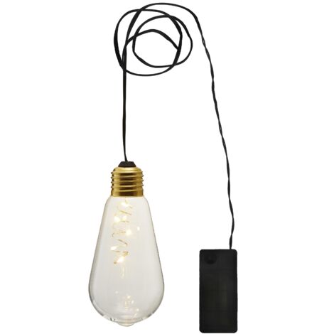 LED Hängeleuchte ,Glow', Batterien und Timer, Leuchtdraht, klar, 13cm