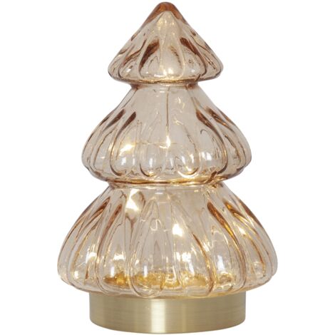 LED Tischleuchte ,Abete aus Glas, Tannenbaum, Batterie, beige, H 18cm (1/5)