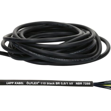 10 Meter Lapp 1120248 Ölflex Classic 110 Black 0,6/1kV PVC Steuerleitung 12x0,75 mm² mit Schutzleiter I Außenbereich I flammwidrig I Kabel 12 adrig I Anschlussleitung 12G0,75