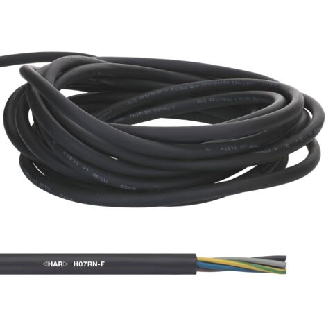 10 Meter Lapp 16001313 H07RN-F 5x6 mm² Gummileitung flexibel mit Schutzleiter I UV-resistentes Kabel für Außenbereich I ölbeständig I kältebeständig I Anschlussleitung 5G6 mm2 schwarz (1/4)
