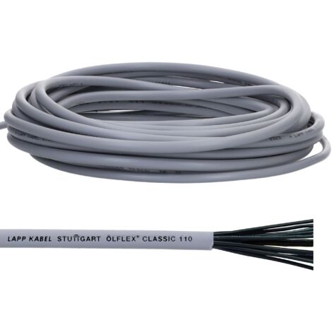 10 Meter Lapp 1119207 Ölflex Classic 110 PVC-Steuerleitung 7x1 mm² mit grün-gelben Schutzleiter 7G1,0 mm² I Mantelleitung 7 adrig I Kabel 7 adrig (1/2)