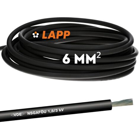 10m Lapp 1600303 NSGAFÖU 1 x 6 mm² Schwarz I Flexibeles Kabel mit Gummi-Isolierung (1/2)