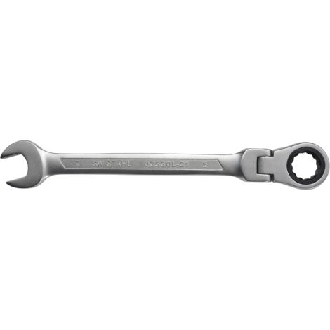 SW-Stahl 03530L-21 Gabelringratschenschlüssel 21 mm I Ringschlüssel mit Gelenk I 72 Zähne I Maulschlüssel mit Ringratsche I Ringratschenmaulschlüssel SW 21 (1/2)