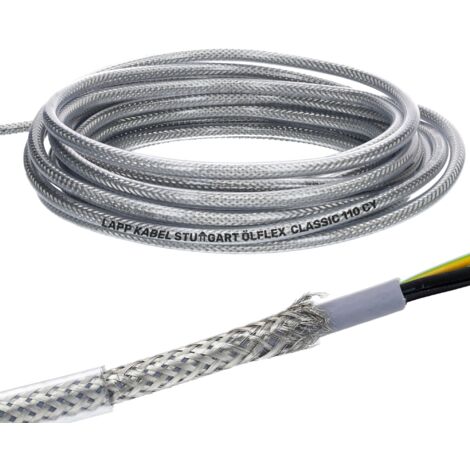 10 meter Lapp 0026102 ÖLFLEX CLASSIC FD 810 stuurleiding 4x0,5 mm² grijs met groen-gele beschermgeleider I zeer flexibele sleepkettingkabel I PVC-kabel voor sleepketting 4G0,5 I stuurkabel 4-aderig