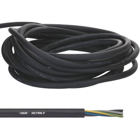 10 Meter Lapp 1600152 H07RN-F 7x2,5 mm² Gummileitung flexibel mit Schutzleiter I UV-resistentes Kabel für Außenbereich I ölbeständig I kältebeständig I Anschlussleitung 7G2,5 mm2 schwarz (1/4)