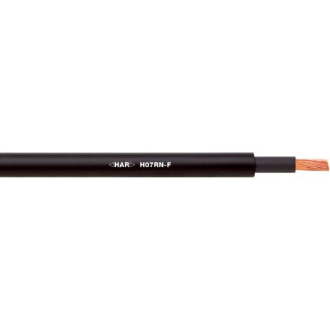 10 Meter Lapp 1600195 H07RN-F 1x16 mm² Gummileitung flexibel ohne Schutzleiter I UV-resistentes Kabel für Außenbereich I ölbeständig I kältebeständig I Anschlussleitung schwarz