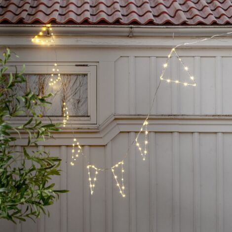 Leuchtende Wimpel Girlande ,Penny', outdoor, Batterien + Timer, 11 warmweiße LEDs, L 240cm (1/4)