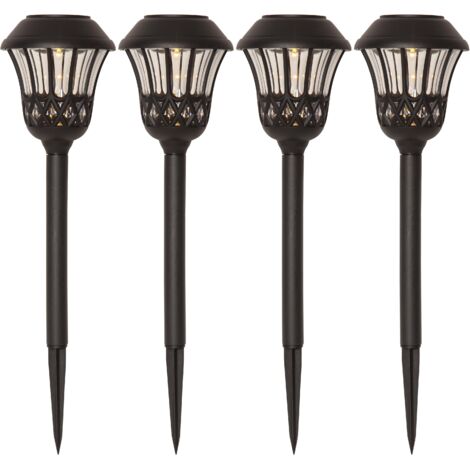 LED-Solar-Wegelicht "Lace", 4er Set, schwarz