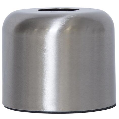 E27 Lampenbasis ,Glans', gebürstetes Metall, silber, H 10cm, Ø 12cm (1/4)