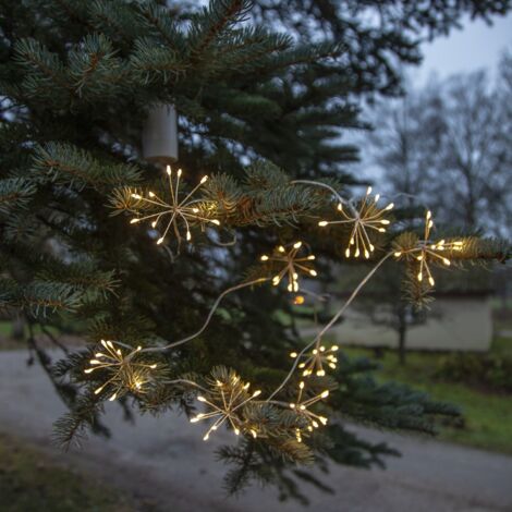 Outdoor-Lichterkette Flower 96 LEDs Timer L 210cm Tageslicht