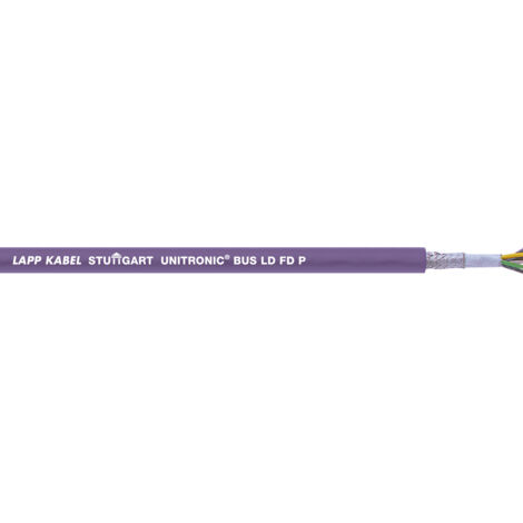 Lapp 10 Meter 2170213 Unitronic BUS LD FD P Busleitung 1x2x0,25 mm² geschirmt I hochflexible Schleppkettenleitung I 32-drähtig I Halogenfrei I Flammwidrig I PUR Buskabel für Schleppkette I violett