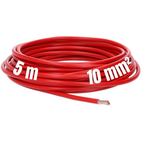5 Meter Lapp 4520045 H07V-K 10 mm² rot I Verdrahtungsleitung I Aderleitung flexibel I PVC-Einzelader I Litze 10mm2 I Verdrahtung