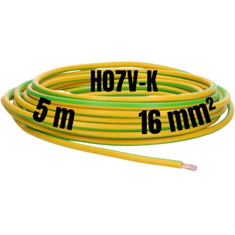 5 Meter Lapp 4520006 H07V-K 16,0 mm² grün-gelb I Erdungskabel I Schutzleiter 16mm2 I Verdrahtungsleitung I Aderleitung flexibel I PVC-Einzelader I Litze I Verdrahtung