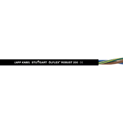 10 Meter Lapp 0021806 Ölflex Robust 200 Allwetter-Steuerleitung 3x1,5 mm² mit grün-gelbem Schutzleiter I Kabel UV-beständig, halogenfrei I farbkodierte Anschlussleitung 3-adrig schwarz