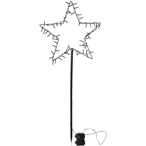 Outdoor-Stableuchte ,Spiky' mit weihnachtlicher Stern-Silhouette, 60 LEDs, Batteriebtrieb, Timer, H 92cm (1/3)