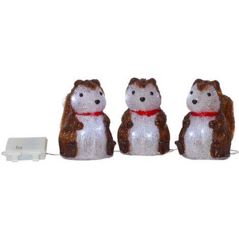 Batteriebetriebene Outdoor-Deko ,Crystalo', Eichhörnchen-Trio, 30 LEDs, Timer, kühles Licht, L 120cm (1/4)