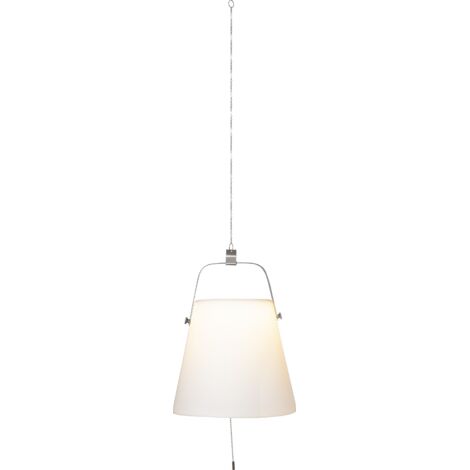 Star Trading Solar Hängeleuchte ,Solia Shade‘, 3 Helligkeitsstufen, weißer Lampenschirm, warmweiß, 26cm (1/5)