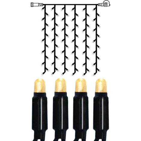 Lichtervorhang ,EXTRA', Outdoor, System 24, Zubehör, 49 LEDs, warmweiß, 1,02 W, H 1m, L 1m (1/5)