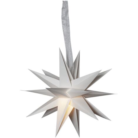 3D Papierstern ,December' in Weiß, mehrzackig, mit Aufhängung, Ø 43cm (1/4)