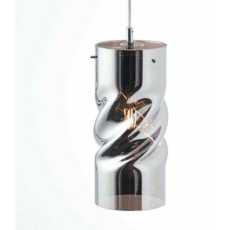 BRILLIANT Lampe, Curly Pendelleuchte E27, 3flg Glas/Metall, chrom, A60, 3x 40W,Normallampen (nicht enthalten)