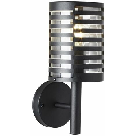 BRILLIANT Lampe, Venlo Außenwandleuchte schwarz matt, Edelstahl/Kunststoff, 1x  A60, E27, 40W,Normallampen (nicht enthalten)