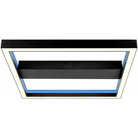 Deckenleuchte Lampe, BRILLIANT und integriert, 50x50cm sand/schwarz, 1x LED Metall/Kunststoff, LED Wand- 38W Icarus (