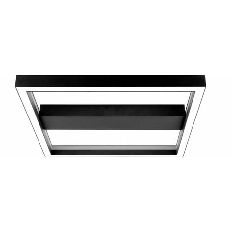 BRILLIANT Lampe, Metall/Kunststoff, und integriert, Deckenleuchte 50x50cm 38W 1x Wand- sand/schwarz, ( LED Icarus LED