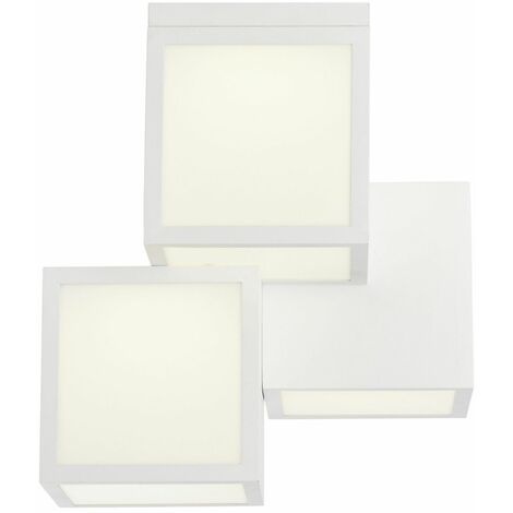 Cubix Lampe, (2400lm, 1x 3000K), Metall/Kunststoff, BRILLIANT 25W LED Deckenleuchte LED integriert, A weiß, 3flg