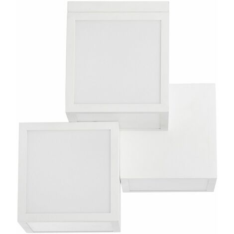 1x A Cubix Deckenleuchte LED weiß, (2400lm, BRILLIANT LED Metall/Kunststoff, 25W Lampe, 3000K), integriert, 3flg
