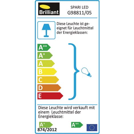 9.5W Deckenfluter Lesearm LED-Leuchtmittel 1x Lampe BRILLIANT LED-A60, E27, Spari silber/weiß LED