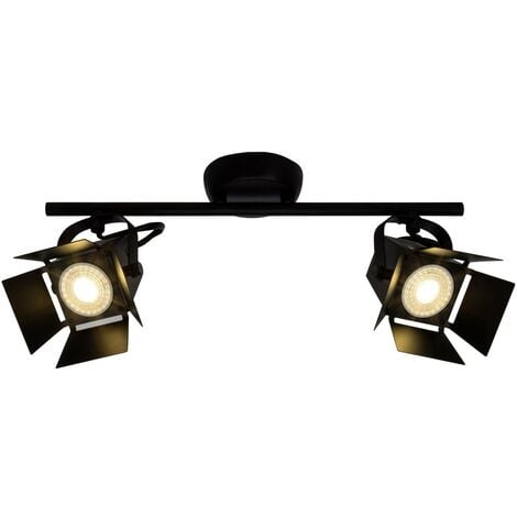 BRILLIANT Lampe Movie GU10, 5W 2x matt schwarz inklusive, Spotrohr LED-Reflektorlampen 2flg LED-PAR51, LED (