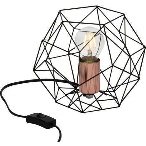 BRILLIANT Lampe Synergy Tischleuchte schwarz/kupfer 1x A60, E27, 60W,  geeignet für Normallampen (nicht enthalten) Mit