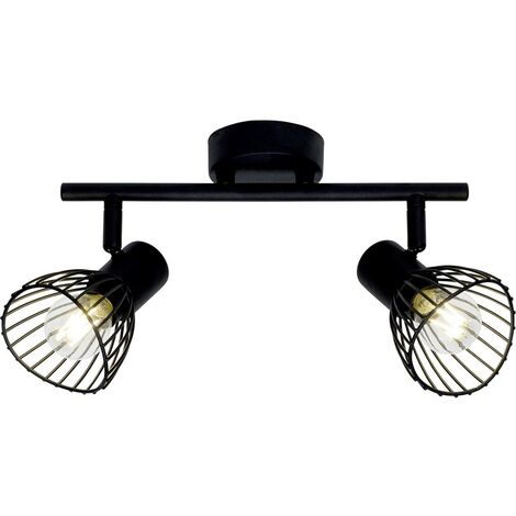 BRILLIANT Lampe Elhi Spotrohr Köpfe 2x 40W, für geeignet schwarz 2flg E14, D45, enthalten) (nicht Tropfenlampen
