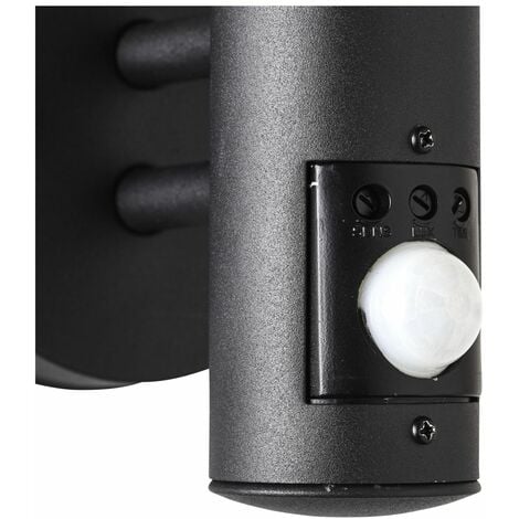1x Lampe, A60, (nicht Venlo stehend BRILLIANT schwarz Außenwandleuchte matt, Edelstahl/Kunststoff, Bewegungsmelder E27, 40W,Normallampen