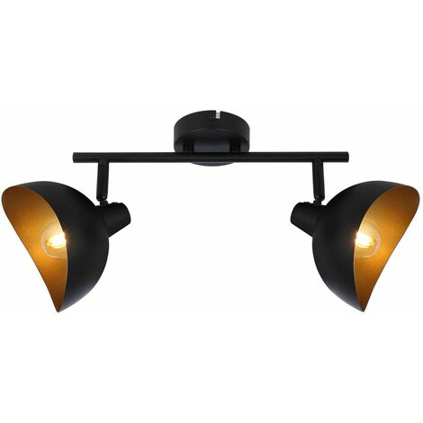 2x schwarz matt/gold Lampe Layton BRILLIANT 2flg geeignet Spotrohr E14, 25W, für (nicht Tropfenlampen D45,