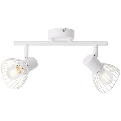BRILLIANT Lampe Elhi Spotrohr 2flg weiß 2x D45, E14, 40W, geeignet für  Tropfenlampen (nicht enthalten) Köpfe