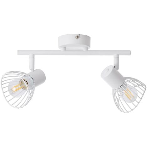BRILLIANT Lampe Elhi Spotrohr 2flg weiß 2x D45, E14, 40W, geeignet für  Tropfenlampen (nicht enthalten) Köpfe