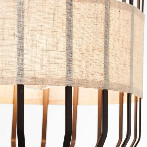 BRILLIANT Lampe, Slope Pendelleuchte 23cm schwarz/natur, 1x A60, E27, 40W, Kabel  kürzbar / in der Höhe