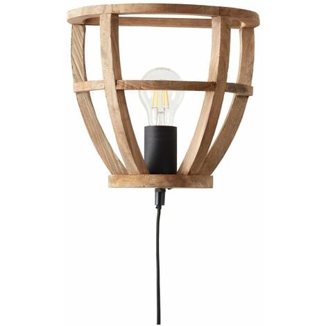 antik 60W, geeignet Lampe ( 1x E27, Normallampen holz/schwarz für Matrix Nature BRILLIANT A60, korund Wandspot
