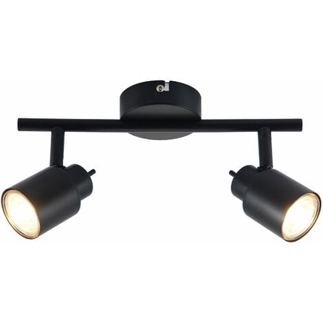 Brilliant Andres LED Spotrohr 2flg schwarz matt, Metall, 2x QPAR51, GU10,  10 W, LED-Reflektorlampen inklusive (
