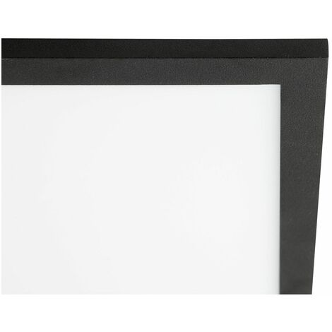 1x Deckenaufbau-Paneel schwarz, LED sand (3120lm, integriert, Metall/ 40x40cm Buffi LED 24W Kunststoff, Lampe, BRILLIANT